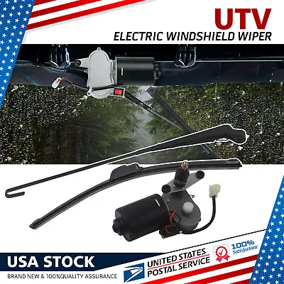 12V Electric Windshield Wiper Motor Kit UTV For Polaris RZR Kawasaki Can Am X3 • $26.89