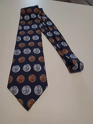 Blue Indian Coin Native American Currency Silk Tie Buffalo Nickel Indian Penny • $16