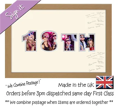 18th Birthday Signing Signature Guest Word / Number Photo Frame Photos In A Word • £17.99