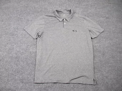 Oakley Shirt Adult M Gray Short Sleeve Pullover Polo Performance Golf Mens • $12.25