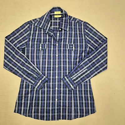 RM Williams Womens Longsleeve Button Up Semi Fitted Shirt Size 10 Blue Check... • $20