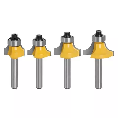 Perfect For Elevated Panel Cabinet Doors 4pc Corner Round Over Router Bit Set • £16.44
