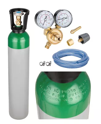 Argon Gas Bottle Cylinder Gas Regulator Pipe Hose TIG AC/DC Full 150B 8L MIG MMA • £174.99