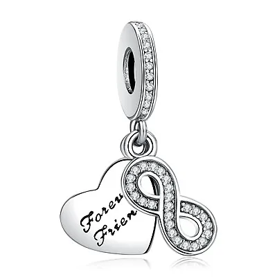 Authentic Friends Forever Infinity Dangle Charm Sterling Silver Bracelet Charm • $17.98