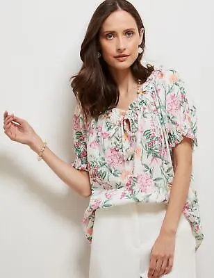 $25.56 • Buy TIE NECK PRINTED TOP Womens Clothing  Tops Tunic