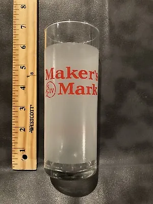 Maker's Mark Bourbon Frosted Drinking Glass Vintage • $8.99