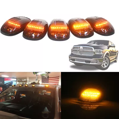 Smoked Cab Roof Marker Lights Amber LED Assemblies For Dodge Nissan Chevy Trucks • $28.99