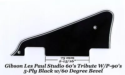 Les Paul LP Studio Black 5-Ply P90's Pickguard Made For Gibson Epiphone Project  • $39.99