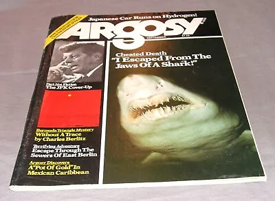 ARGOSY Magazine September 1977 - The JFK Coverup - Escape The Jaws Of A Shark • $7.99