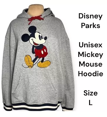 Walt Disney Mickey Mouse Hoodie Sweatshirt Embroidered Chenille Mickey Appliqué • $50