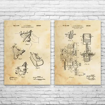 Anesthesia Patent Prints Set Of 2 Anesthetist Gift Medical Art Surgeon Gifts • $19.95