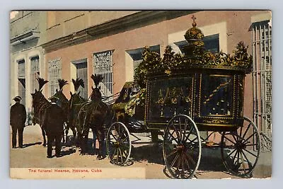 Havana Cuba The Funeral Hearse Horse Drawn Vintage C1910 Postcard • $12.99