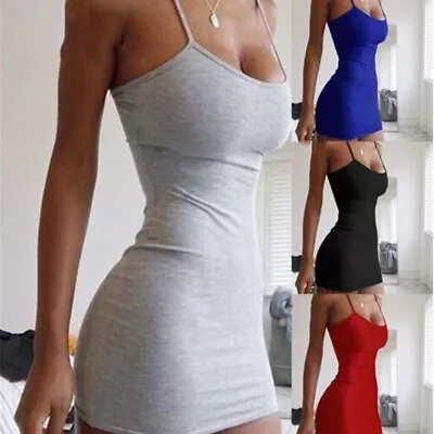 $7.81 • Buy Women Party Straps Dress Ladies Sexy Package Hip Fashion Bodycon Dress Solid