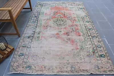 Vintage Rug Turkish Rug Colorful Rug 5.4x8.7 Ft Large Rug Oriental Rug • $117.60