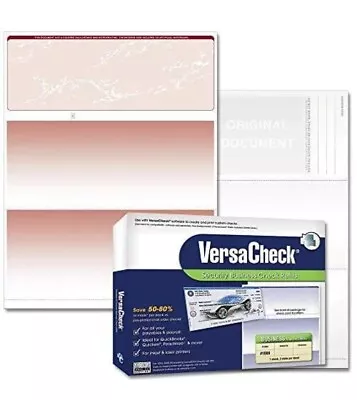 Versacheck Secure Checks - 250 Blank Business Voucher Checks Burgundy Prestige53 • $32