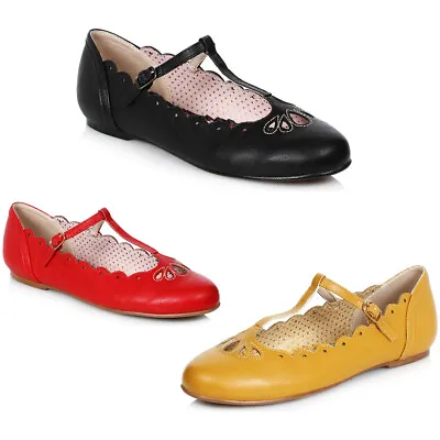 Ellie Flat T-strap Shoe Adult Women Shoes Flats Vintage BP100/MAILA • $27.67