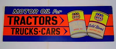 1960s RARE OLD VINTAGE MFA OIL SIGN OIL CAN ADVERTISING SIGN MFA GOLD BOND OIL • $199.99