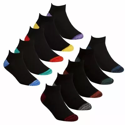 Boys Bright Heel Toe Design Trainer Socks 5 Or 10 Pairs Cotton Rich School New • £8.50