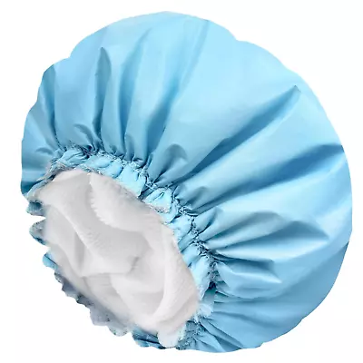 Shower Caps For Women Terry Cloth Lined EVA Exterior Elastic And Reusable Bath  • $18.99