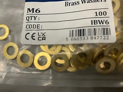 £1.89 • Buy Pack Of 10 X 6mm M6 Brass Flat Washer IBW6