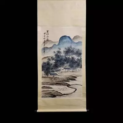 Old Chinese Hand Painted Calligraphy Scroll W/hill Qi Baishi MK • $2.25