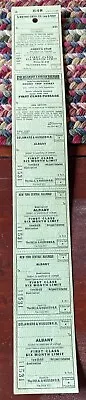 Nos Vintage New York Central Railroad D&H First Class Albany NY 6 Train Tickets  • $10.83