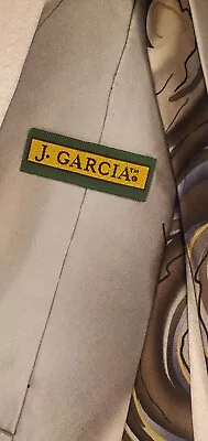 Jerry Garcia Neck Tie 58  Gray Blue Gold • $2.99