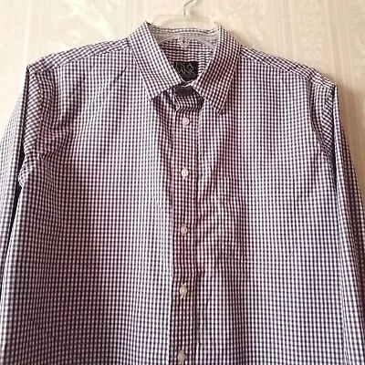 Jos. A. Bank Size XL Tailored Fit Shirt  Small Check Purple Color Long Sleeve • $9.99