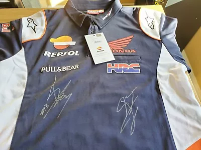 Marc Marquez And Jorge Lorenzo Autographed Repsol Honda Crew Shirt  • $850