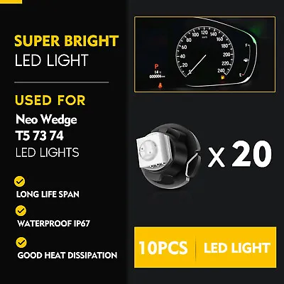 20x White T5/T4.7 Neo Wedge 1SMD LED  Dash A/C Climate Control Bulbs For Dodge • $9.36