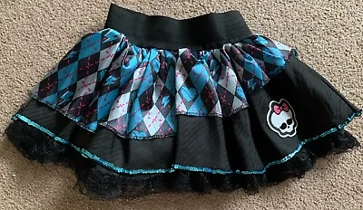 Monster High Frankie Multi Layer Lace Trim Halloween Dressup Costume Skirt 6-10 • $34.99