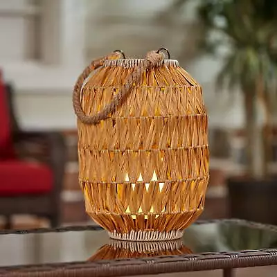 Decorative Natural Rattan Battery Powered Lantern With Re • $24.96