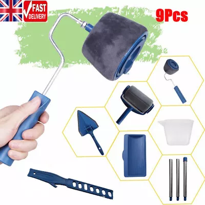 9PCS Paint Runner Pro Brush Set Painting Roller Wall Painting Handle Tools UK • £13.99