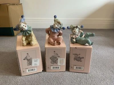 £30 • Buy Nao By Lladro Jesters / Clowns 1065, 1066, 1067, Jingles, Jangle, Joy.  Boxed