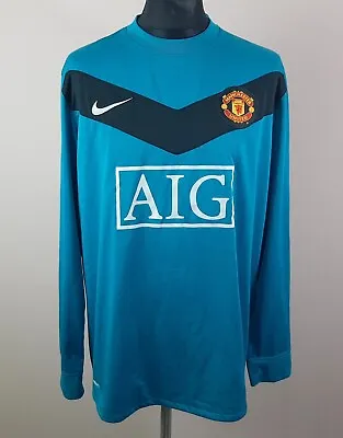 Van Der Sar #1 Manchester United 2009/10 NIKE Goalkeeper Away Shirt Mens Size XL • $88