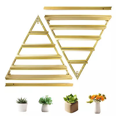 5-Tier Metal Nail Polish Triangle Display Rack Set Salon Shop Wall-Mounted Shelf • $79.53