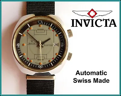 RARE Vintage INVICTA COMPRESSOR Soccer Timer Wristwatch - Swiss Made - WORKING • $549