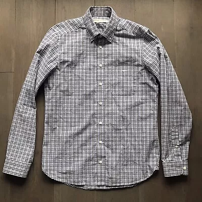 RM Williams Shirt Mens Large Button Down Blue Black & White Check Cotton • $31.99