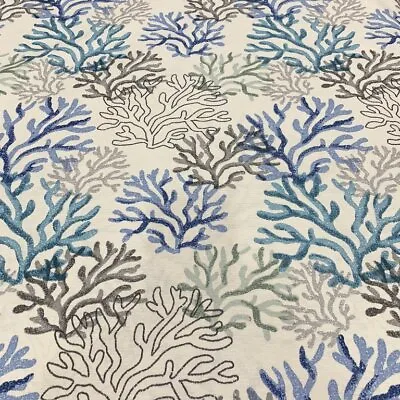 Coral Reef Fabric Ocean Sea Coastal Nautical Upholstery Cushion Curtain Material • £0.99