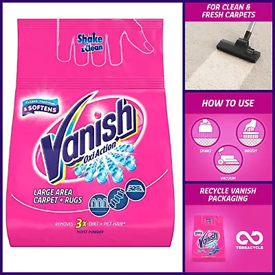 Vanish Carpet Cleaner + Upholstery Power Powder Large Area Cleaning 650 G • £12.65