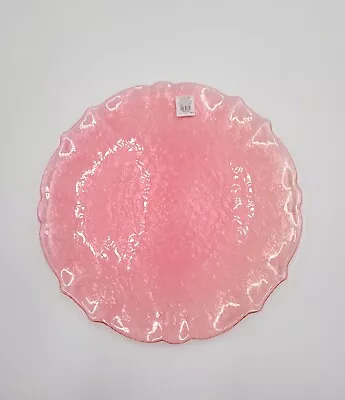Williams Sonoma Glass Scalloped Charger Plate PINK 12.5  NEW • $49.95