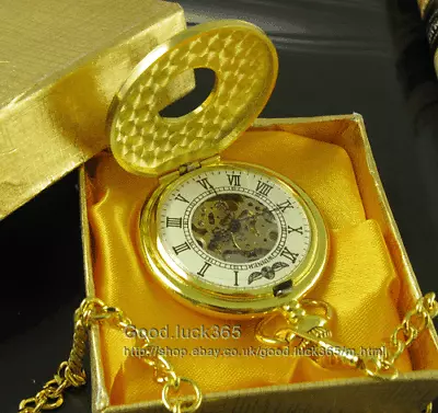 Unisex Mechanical Pocket Watch Vintage Half Hunter Hand-winding Collection Watch • £13.99