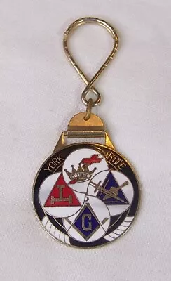 Vintage Masonic York Rite Enamel Watch Key Fob • $15.99