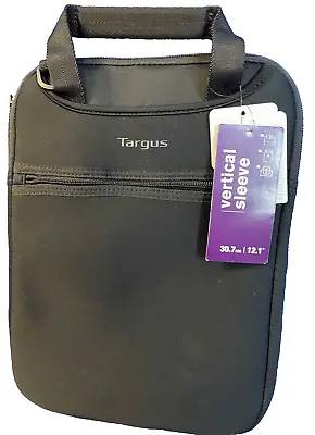 Targus Vertical Sleeve 12.1 -Laptop Case W/Hideaway Handles F. Pocket-BLACK-NEW • $21.22