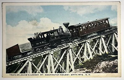 1920 Postcard Train On Jacobs Ladder Mount Washington Railway White Mountains NH • $4.95