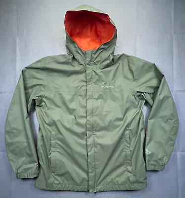 Columbia Watertight II Rain Jacket Mens L Green Lined Hooded Packable Omni-Tech • $19.88