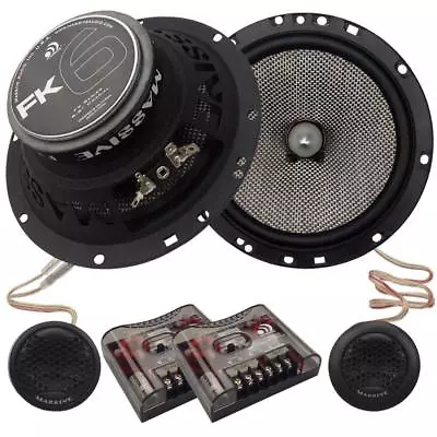 New Massive Audio FK6 320 Watt 6.5  Component Speakers W/ Grilles Tweeters • $143.99