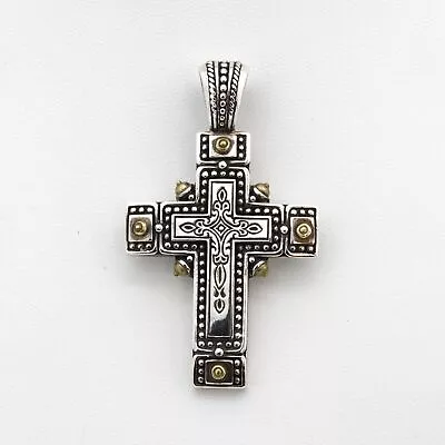 Konstantino Phidas Sterling Silver Mens 2  Dotted Cross Pendant  #S916-3 • $44