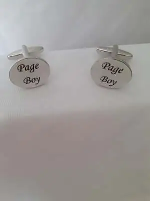 New White Oval   Page Boy   Cufflinks X2bocso001pb/123.06  Free Pouch • £4.99