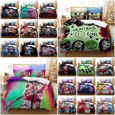 Suicide Squad Harley Quinn Print Quilt/Doona/Duvet Cover Pillowcase Bedding Set • $33.09